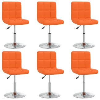 Spisebordsstole 6 stk. kunstlæder orange
