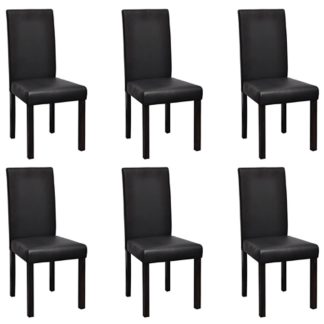 Spisebordsstole 6 stk. kunstlæder sort