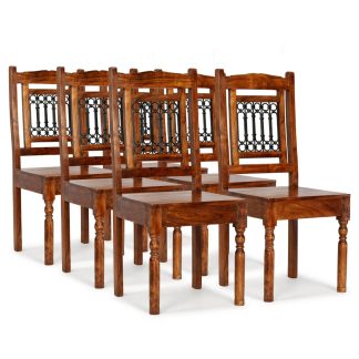 Spisebordsstole 6 stk. massivt træ med sheeshamfinish klassisk