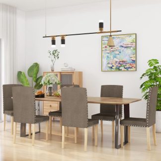 Spisebordsstole 6 stk. stof gråbrun