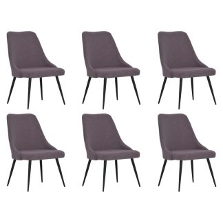 Spisebordsstole 6 stk. stof gråbrun