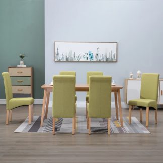 Spisebordsstole 6 stk. stof grøn