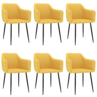 Spisebordsstole 6 stk. stof gul