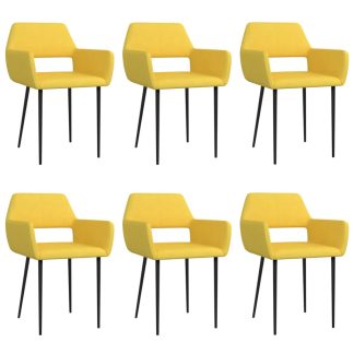 Spisebordsstole 6 stk. stof gul