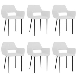 Spisebordsstole 6 stk. stof hvid