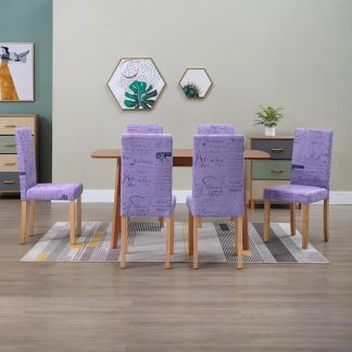 Spisebordsstole 6 stk. stof lilla