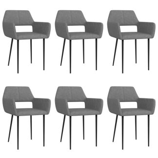 Spisebordsstole 6 stk. stof lysegrå