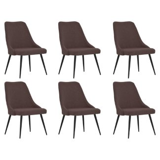 Spisebordsstole 6 stk. stof mørkebrun