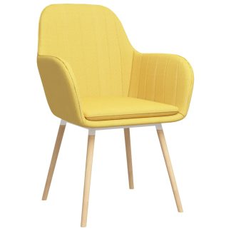 Spisebordsstole med armlæn 6 stk. stof gul