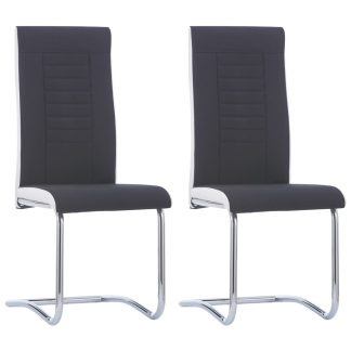Spisebordsstole med cantilever 2 stk. stof sort