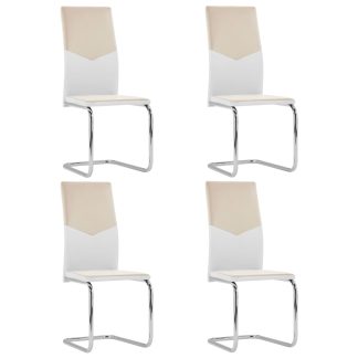 Spisebordsstole med cantilever 4 stk. kunstlæder cappuccino