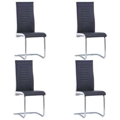 Spisebordsstole med cantilever 4 stk. kunstlæder sort