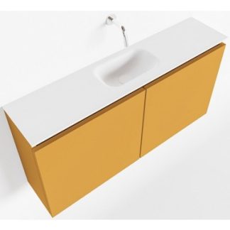 TURE Komplet badmiljø centreret håndvask B100 cm MDF - Okker/Talkum
