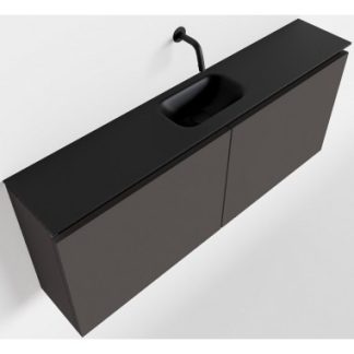 TURE Komplet badmiljø centreret håndvask B120 cm MDF - Mørkegrå/Sort