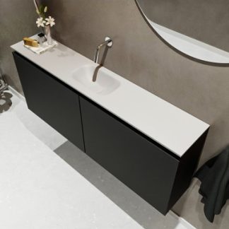 TURE Komplet badmiljø centreret håndvask B120 cm MDF - Sort/Talkum