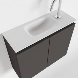 TURE Komplet badmiljø centreret håndvask B60 cm MDF - Mørkegrå/Talkum