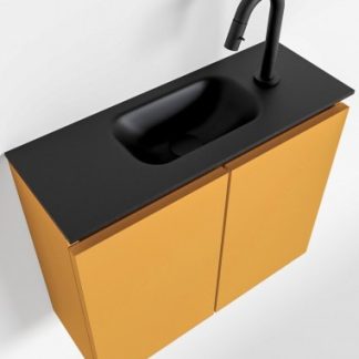 TURE Komplet badmiljø centreret håndvask B60 cm MDF - Okker/Sort