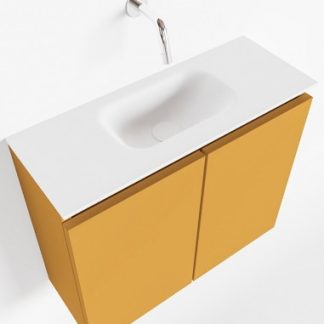 TURE Komplet badmiljø centreret håndvask B60 cm MDF - Okker/Talkum