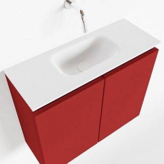 TURE Komplet badmiljø centreret håndvask B60 cm MDF - Rød/Talkum