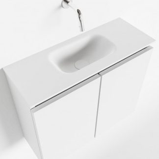 TURE Komplet badmiljø centreret håndvask B60 cm MDF - Talkum/Talkum