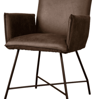 Trofa spisebordsstol i microfiber H90 cm - Sort/Vintage brun