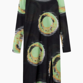 Tuli Printed Mesh Dress - Black AOP - Wood Wood - Mønstret XS