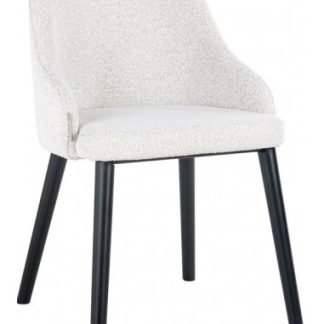 Twiggy spisebordsstol i træ og bouclé H80 cm - Sort/Hvid