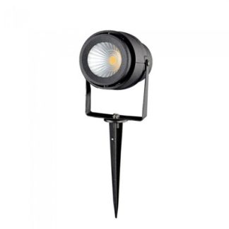 V-Tac 12W LED havelampe - Sort, med spyd, IP65, 230V - Dæmpbar : Ikke dæmpbar, Kulør : Neutral