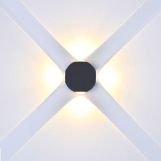V-Tac 4W LED sort væglampe - Rund, IP65 udendørs, 230V, inkl. lyskilde - Dæmpbar : Ikke dæmpbar, Kulør : Varm