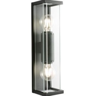 VITRA Væglampe i aluminium og glas H36 cm 2 x E27 - Mat sort