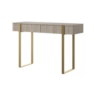 Verica Konsolbord i møbelplade og metal B120 cm - Guld/Lys eg