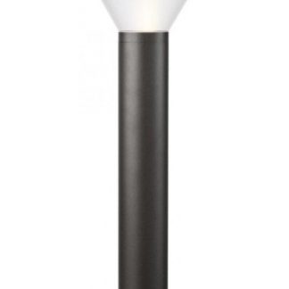 WIT Bedlampe i aluminium og polycarbonat H65 cm 1 x E27 - Mat mørkegrå/Frostet