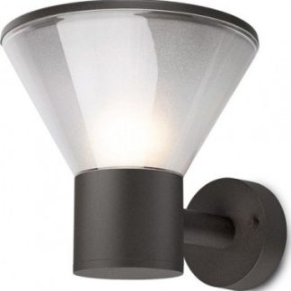 WIT Væglampe i aluminium og polycarbonat H20 cm 1 x E27 - Mat mørkegrå/Frostet