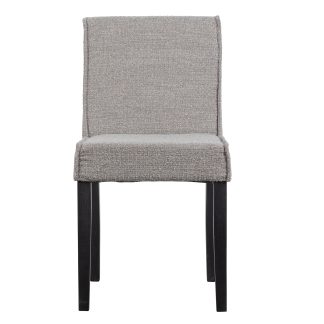 WOOOD Tessel spisebordsstol - mellem grå bouclé stof og sort bøg