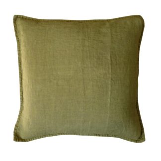 Washed Linen Cover - Green
