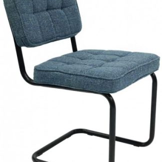 Yves spisebordsstol i metal og polyester H84 cm - Sort/Blå