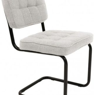 Yves spisebordsstol i metal og polyester H84 cm - Sort/Cremehvid
