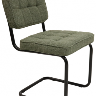 Yves spisebordsstol i metal og polyester H84 cm - Sort/Grøn