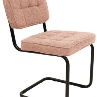 Yves spisebordsstol i metal og polyester H84 cm - Sort/Rosa