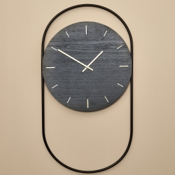 A wall clock vægur - sort egetræ