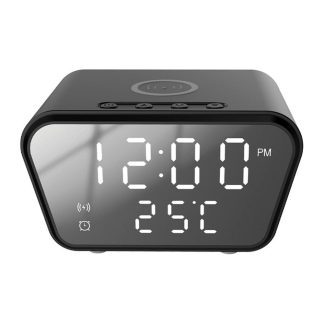 Rebeltec Alarm Clock m. Qi Trådløs Oplader 10W - Sort