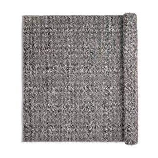 BROSTE COPENHAGEN Thomas gulvtæppe - grå uld/viscose, rektangulær (140x70)