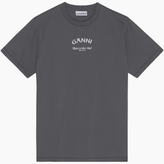 Basic Jersey GANNI Relaxed T-shirt T3590 - Volcanic Ash - GANNI - Sort XXS