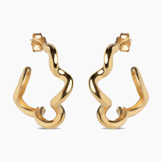 Curly Hoops - Gold - ENAMEL - Guld One Size