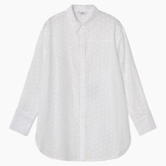Endragon LS Shirt EMB 6982 - Simple Broderie Anglaise - Envii - Hvid XS