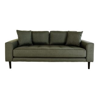 HOUSE NORDIC Lido 2,5 pers. sofa, m. 2 puder - olivengrøn polyester og sort træ