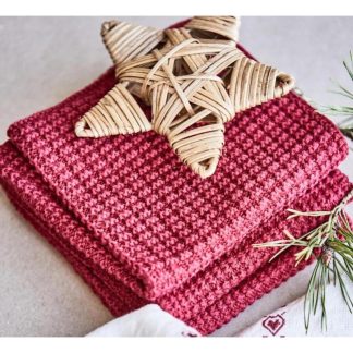 Håndklæde rødt strikket - Ib Laursen