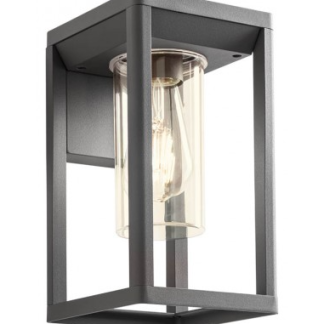 LAGOS Væglampe i aluminium og polycarbonat H27 cm 1 x E27 - Mat mørkegrå
