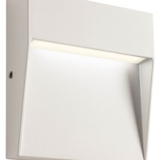 LANDER Væglampe i aluminium og polycarbonat H10,5 cm 1 x 3W SMD LED - Mat sandhvid