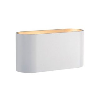 LED hvid/kobber oval væglampe - Med G9 fatning, IP20 indendørs, 230V, uden lyskilde - Farve på hus : Hvid